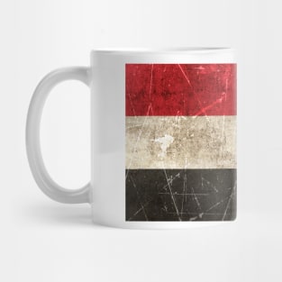 Vintage Aged and Scratched Egyptian Flag Mug